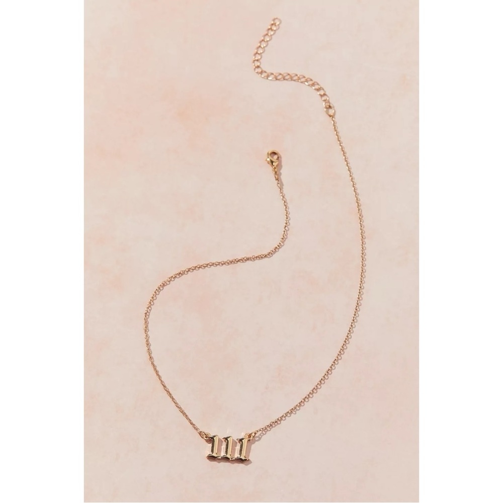 Urban Outfitters Angel Number 111 Necklace Gold NWT Celestial Bohemian Spiritual